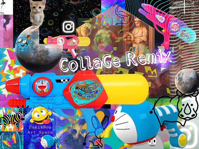 Collage Remix. Group Art show Colorful photo collage. Group Art Show