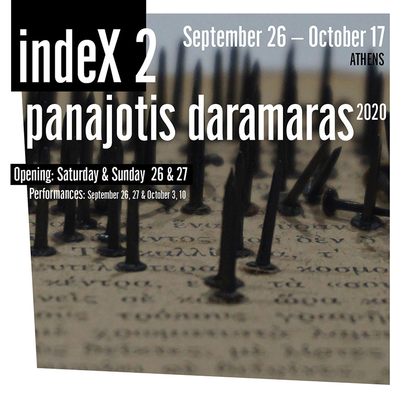 indeX 2 - Art show: Close up photo of Nails and letters indeX 2 - Show: Installation and Performance