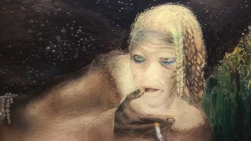 Phasma exhibition Phasma exhibition: Grotesque figure painting by Takis Germenis